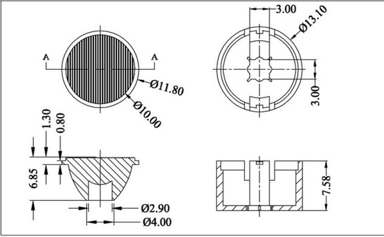 CER 13mm Cree XBD QE führte Optiklinse 15/120 Grad die Betrachtungs-Winkel