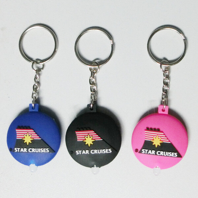 Ein doppeltes mit Seiten versehenes weiches PVC Keychain, Taschenlampe Keychain der hohen Helligkeits-LED
