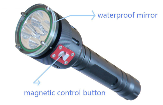 4000LM schwärzen wasserdichte LED Tauchen-Fackel MarsFire, tauchende Fackel des Underwater 100m