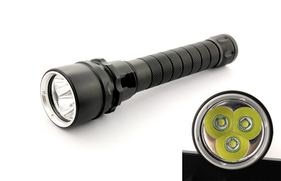 Schwarze Berufs-LED Tauchen-Fackel 6500k, CREE XM L2 führte Tauchtaschenlampe
