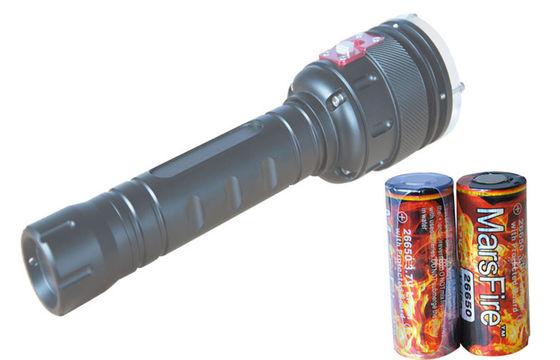 Schwarze Tauchen-Fackel 2400LM LED